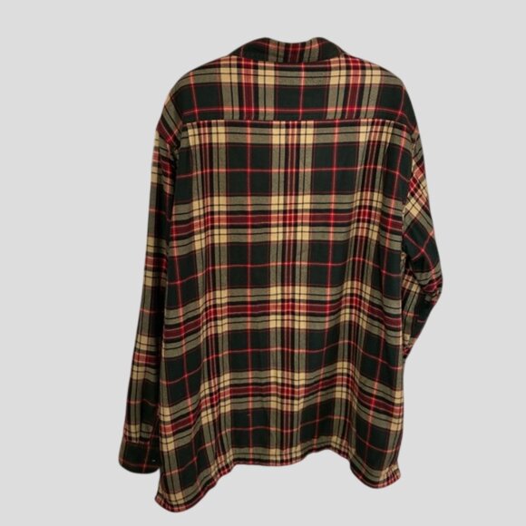 L.L. Bean Men's Plaid Sherpa Fleece Lined Flannel Shirt Jacket - Picture 2 of 12